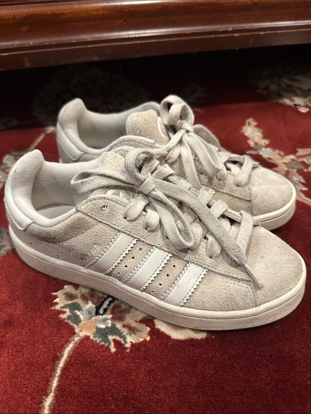 adidas Suede Sneakers in Light Beige and White 6